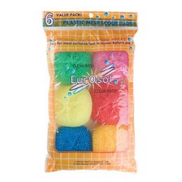 96 Bulk 6 Pc Plastic Mesh Scourer Pads