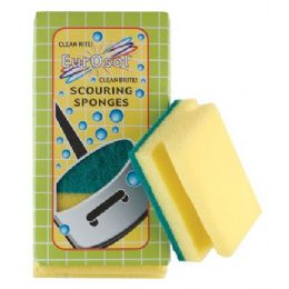 96 Bulk 3 Pk Easy Grip Scouring Sponges