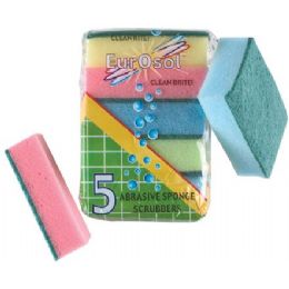 96 Bulk 5 Pk Abrasive Sponge Scrubbers
