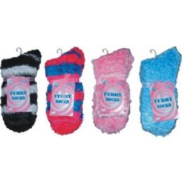 48 Bulk Winter Furry Sock