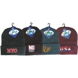 144 Bulk Winter Ski Hat With Embroidered Designs