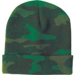 48 Bulk Camo Design Ski Hat Asst Colors