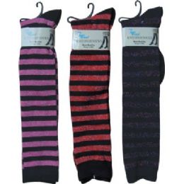144 Bulk Stripe Trendy Knee High