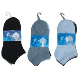 72 Bulk 3 Pair Solid Ankle Sock For Kids Size 4-6