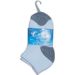 72 Bulk 3 Pair Solid Cotton Ankle Sock For Kids Size 4-6