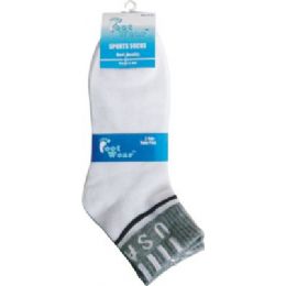 96 Bulk 3 Pair Pack Men Usa Ankle Sock