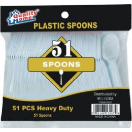 48 Bulk 51 Piece Plastic Spoon