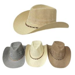 24 Bulk Gray/tan Summer Mesh Cowboy Hat