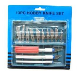 72 Bulk Hobby Knife Set 13 Pc In Case