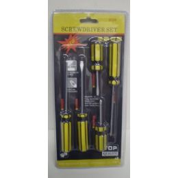 72 Bulk 5 Pc Screwdriver Set In Blister Pack
