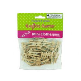 48 Bulk Miniature Natural Wood Craft Clothespins