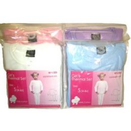 48 Bulk Girls Thermal Underwear Sets