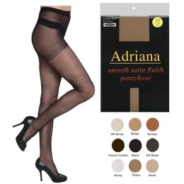 60 Bulk Adriana Fashion Sheer Pantyhose In Queens Black