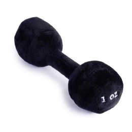 360 Bulk Black Plush Dumbbell Rattle, In Retail Box - Baby Toy
