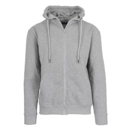 24 Bulk Grey Zip Up Hoodies In Size M