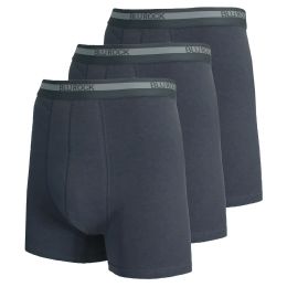 12 Bulk Blu Rock Men's Stretch Cotton Boxer Briefs (3 Pack) Charcoal Large