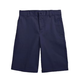 24 Bulk Boys Flat Front Twill Chino Shorts Big And Little Boys Navy 16
