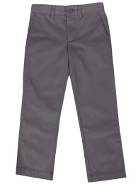 24 Bulk Boys Husky Flat Front School Pants Gray 8