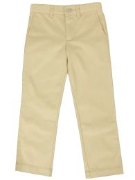 24 Bulk Boys Husky Flat Front School Pants Khaki 12