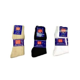 144 Bulk Boys Nylon Dress Socks Size 7-9 In White