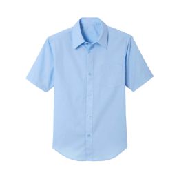 24 Bulk Boys Short Sleeve Casual Dress School Uniform Shirts L.blue 7