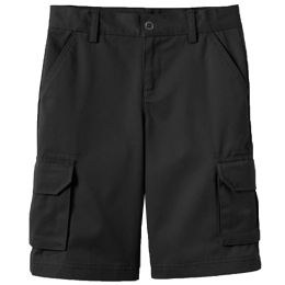 24 Bulk Boys Stretch Cotton Cargo Shorts Black 12
