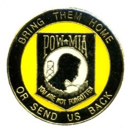 96 Bulk Brass Hat Pin, Pow - "bring Them Home Or Send Us Back"