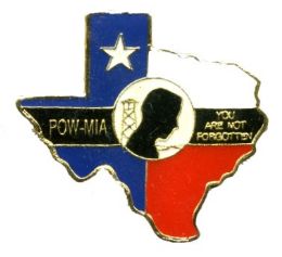 96 Bulk Brass Hat Pin Texas / Pow 