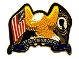 96 Bulk Brass Hat Pin, U.s. Eagle/poW-Mia - "all Gave Some, Some Gave All