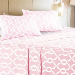6 Bulk Brooke 6 Piece Microfiber Bed Sheet Set King Size In Pink