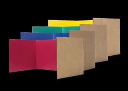 24 Bulk Color Assortment Corrugated Study Carrels, 12" X 48", Red, Blue, Green, Yellow