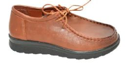 24 Bulk Comfort Work Shoes Lace Up Nurse Hotel Restaurant Walking Slip Resistant Color Brown Size 5-11