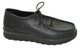 12 Bulk Comfort Work Shoes Lace Up Nurse Hotel Restaurant Walking Slip Resistant Color Black Size 7-11