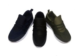 12 Bulk Cool Pull On Kids Sneakers With Laced Front In Navy