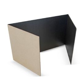 24 Bulk Corrugated Study Carrels, 18" X 48", Black