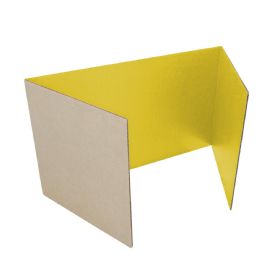 24 Bulk Corrugated Study Carrels, 18" X 48", Yellow