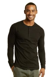 18 Bulk Cottonbell Men's Henley Shirt