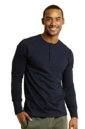 18 Bulk Cottonbell Men's Henley Shirt