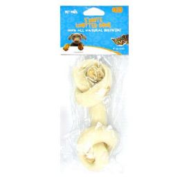 60 Bulk 5 Inch White Knotted Bone 50-55g Beefhide
