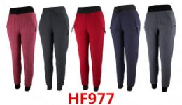 48 Bulk Fur Lined Jogger Pants Size Assorted
