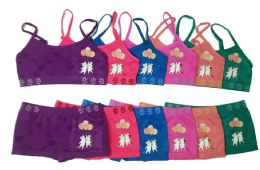 48 Bulk Girl's Seamless Bra + Boxer Set Size M