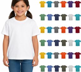 36 Bulk Girls Cotton Assorted Colors T-Shirts Size Xlarge