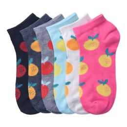 216 Bulk Girls Juicy Printed Spak Spandex Ankle Socks Size 6-8