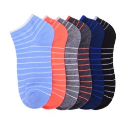 216 Bulk Girls Printed Striped Casual Spandex Ankle Socks Size 4-6