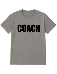 48 Bulk Gray Coach T-Shirt Size L, Cotton Blend Printed In Usa For Sports & Team Leaders