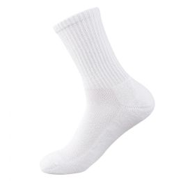 216 Bulk Knocker Men's Half Cushioned Crew Socks With Arch Support And Mesh White Size 10-13