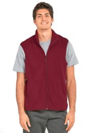 36 Bulk Knocker Men's Polar Fleece Vest Burgundy Size XLarge