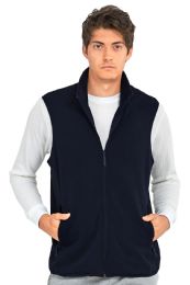 36 Bulk Knocker Men's Polar Fleece Vest Size Navy Large