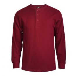 18 Bulk Knocker Men's WafflE-Knit Thermal Henley Shirt
