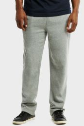 12 Bulk Knocker Mens Slim Fit Fleece Heavy Weight Sweat Pants Heather Grey In Size Medium